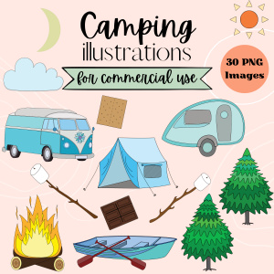Camping Color Illustrations Pack