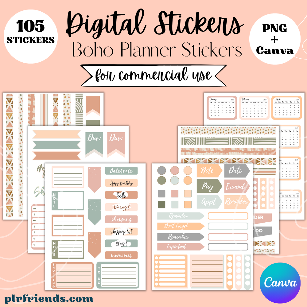 digital planner stickers product banner