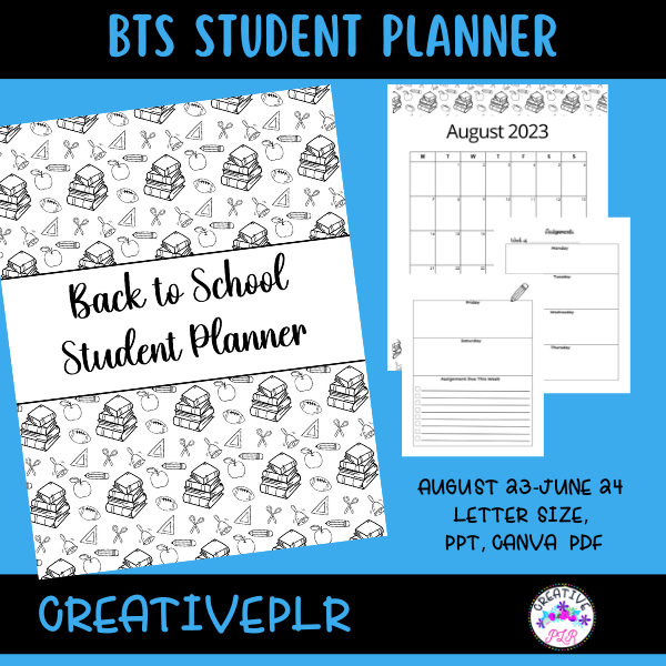 Creative PLR Back to School Student Planner