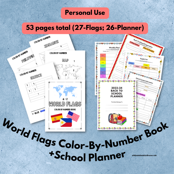 White Sands & Cool Breezes - World Flags CBN Book and School Planner