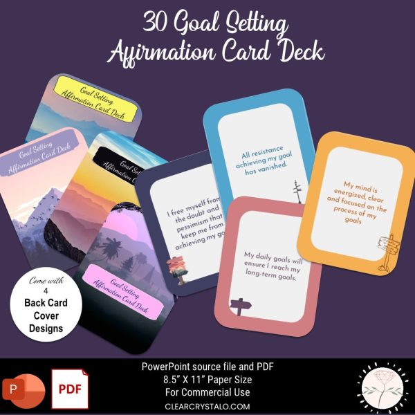 Clear Crystalo - 30 Goal Setting Affirmation Card Deck